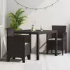 Image de Ensemble DÃ®ner Jardin Vidaxl 3 PiÃ¨ces Marron FoncÃ© PolypropylÃ¨ne