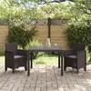 Image de Ensemble De Salle Ã Manger De Jardin Vidaxl 3 PiÃ¨ces Brun