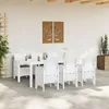 Image de vidaXL Ensemble salle Ã  manger jardin 7 piÃ¨ces avec coussins Blanc Rotin Poly