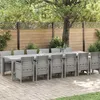 Image de Ensemble De Salle Ã Manger De Jardin 13 PiÃ¨ces Avec Coussins En Rotin SynthÃ©tique Gris Clair