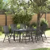 Image de vidaXL Set de salle Ã  manger de jardin 7 piÃ¨ces en acier anthracite