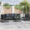Image de Vidaxl Ensemble De CanapÃ© De Jardin 5 Pcs Noir 213 X 71.5 X 71 Cm