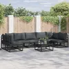 Image de Vidaxl Ensemble De CanapÃ© De Jardin 7 Pcs Noir 353 X 141,5 X 71 Cm