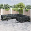 Image de Vidaxl Ensemble De CanapÃ© De Jardin 12 Pcs Noir 70 X 70 X 32 Cm