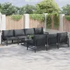 Image de Vidaxl Ensemble De CanapÃ© De Jardin Avec Coussin Avec Oreiller 8 Pcs Anthracite