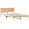 Image de vidaXL Cadre de lit en bois de pin Naturel Bois de pin massif 120 x 190 cm
