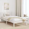 Image de vidaXL Cadre de Lit Blanc en Pin Blanc Bois de pin massif Simple