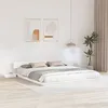 Image de vidaXL Cadre de lit au sol avec tables de chevet Blanc 200x200cm Bois massif
