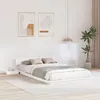 Image de vidaXL Cadre de lit au sol avec tables de nuit blanches 135x190cm en bois massif