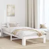 Image de vidaXL Cadre de lit en bois Blanc Bois Simple Durable