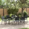 Image de vidaXL Ensemble de 4 Noir Rattan PE, acier revÃªtu de poudre