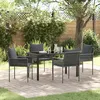 Image de Vidaxl Ensemble De Salle Ã Manger De Jardin 5 PiÃ¨ces Avec Coussins Noirs En Poly Rattan