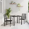 Image de vidaXL Set de Salle Ã  Manger de Jardin 3 PiÃ¨ces noir Rattan PVC