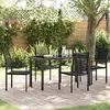 Image de vidaXL Set de 5 piÃ¨ces de salle Ã  manger de jardin noir en rotin PVC