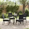 Image de vidaXL Set de salle Ã  manger de jardin 5 piÃ¨ces noir poly rotin
