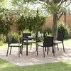 Image de Vidaxl Ensemble De Jardin 5 PiÃ¨ces Noir Poly Rotin