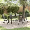 Image de Vidaxl Ensemble De Salle Ã Manger De Jardin En Acier Anthracite