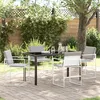 Image de Vidaxl Ensemble De Salle Ã Manger De Jardin De 5 PiÃ¨ces Avec Coussins Blancs En TextilÃ¨ne Et Acier