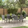 Image de Vidaxl Ensemble De Salle Ã Manger De Jardin De 7 PiÃ¨ces Gris Poly Rattan