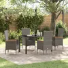 Image de Vidaxl Ensemble De Salle Ã Manger De Jardin 5 PiÃ¨ces Avec Coussins Rattan Poly Gris