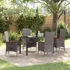 Image de Vidaxl Ensemble De Salle Ã Manger Jardin 5 PiÃ¨ces Avec Coussins En Rattan Poly Gris