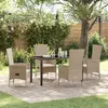 Image de Vidaxl Ensemble De Salle Ã Manger De Jardin 5 PiÃ¨ces Avec Coussins Beige En Rattan Poly