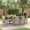 Image de Vidaxl Ensemble De Salle Ã Manger De Jardin De 7 PiÃ¨ces Avec Coussins - Rotin Poly Beige