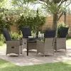 Image de Vidaxl Ensemble De Jardin 5 PiÃ¨ces Avec Coussins En Poly Rattan Gris