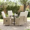 Image de vidaXL Ensemble de jardin 5 piÃ¨ces avec coussins beige en poly rotin