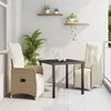 Image de vidaXL Set de jardin 3 piÃ¨ces avec coussins beige en rotin PE