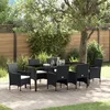 Image de Vidaxl Ensemble De Salle Ã Manger De Jardin 7 PiÃ¨ces Noir Rotin PolyÃ©thylÃ¨ne