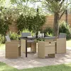 Image de Vidaxl Ensemble De Salle Ã Manger De Jardin 5 PiÃ¨ces Avec Coussins En Rattan Poly Beige