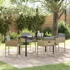 Image de vidaXL Ensemble de DÃ®ner de Jardin 5 PiÃ¨ces avec Coussins Beige Rattan Poly