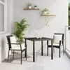 Image de vidaXL Set de Salle Ã  Manger de Jardin 3 PiÃ¨ces avec Coussins Noir Poly Rattan