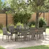 Image de vidaXL Ensemble de jardin de 9 piÃ¨ces avec coussins gris en poly rattan