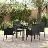 Image de Vidaxl Ensemble De Salle Ã Manger De Jardin 5 PiÃ¨ces Avec Coussins Noir Rattan Poly