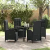 Image de Vidaxl Ensemble De Salle Ã Manger De Jardin 5 PiÃ¨ces Avec Coussins Noir Poly Rotin