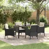 Image de Vidaxl Ensemble De Salle Ã Manger De Jardin 5 PiÃ¨ces Avec Coussins Noir Poly Rattan