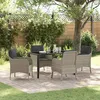 Image de Vidaxl Ensemble De Salle Ã Manger De Jardin 5 PiÃ¨ces Avec Coussins Gris Clair Poly Rattan