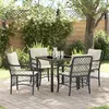 Image de Vidaxl Ensemble De Salle Ã Manger De Jardin 5 PiÃ¨ces Avec Coussins En Rattan Poly Noir