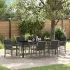 Image de vidaXL ensemble de jardin de 7 piÃ¨ces avec coussins gris en poly rattan