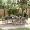 Image de Vidaxl Ensemble De Salle Ã Manger De Jardin De 7 PiÃ¨ces Avec Coussins Beige Poly Rattan