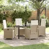Image de Vidaxl Ensemble De 5 Chaises De Jardin Avec Coussins, Rattan Poly Beige