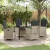 Image de Vidaxl Ensemble De Salle Ã Manger De Jardin 5 PiÃ¨ces Avec Coussins En Rattan Poly Gris Clair