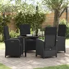 Image de Vidaxl Ensemble De Salle Ã Manger De Jardin De 5 PiÃ¨ces Avec Coussins En Poly Rotin Noir, Table De Jardin Vidaxl 140x80x73 Cm En Verre TrempÃ©