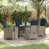 Image de vidaXL Ensemble de meubles de jardin 5 piÃ¨ces avec coussins en poly rotin gris