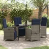 Image de vidaXL Set de 5 meubles de jardin Grey Poly Rattan