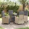 Image de Vidaxl Ensemble De Salle Ã Manger De Jardin 5 PiÃ¨ces Beige Rotin Pe