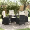 Image de Vidaxl Ensemble De Salle Ã Manger De Jardin 5 PiÃ¨ces Avec Coussins En Poly Rattan Noir