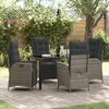 Image de Vidaxl Ensemble De Salle Ã Manger De Jardin 5 PiÃ¨ces Gris Poly Rattan